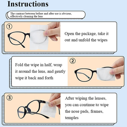 Pre-Moistened Lens Cleaning Wipes, 300 Pcs Cleaning Wipes for Glasses, Computer & Laptops Screens, Smart Phones, Optical Lens, Goggles, and Watch Screen l Quick-Dry and Scratch-Free
