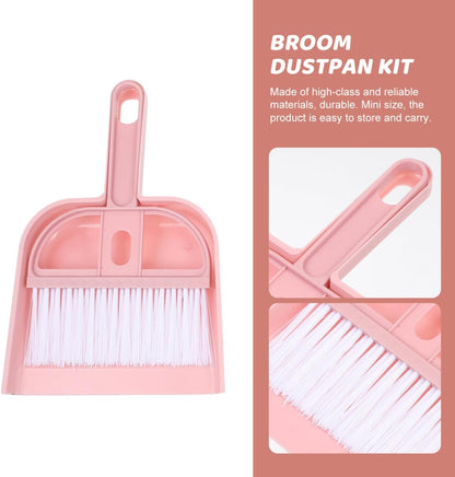 6Set Small Dustpan and Brush Set Small Cleaning Brush Portable Hand Broom for Office Kitchen Table Desk Keyboard Cars and Pet Nest Floor Cleaning Supplies