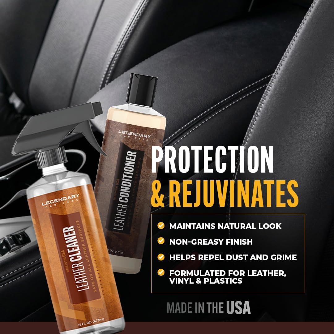 Legendary Leather Cleaner - Colorless Interior Car Cleaner & Interior Detailer - Lifts Dirt, Grime & Spots with a Natural Finish - Car Cleaning Supplies for Your Truck, SUV & Van