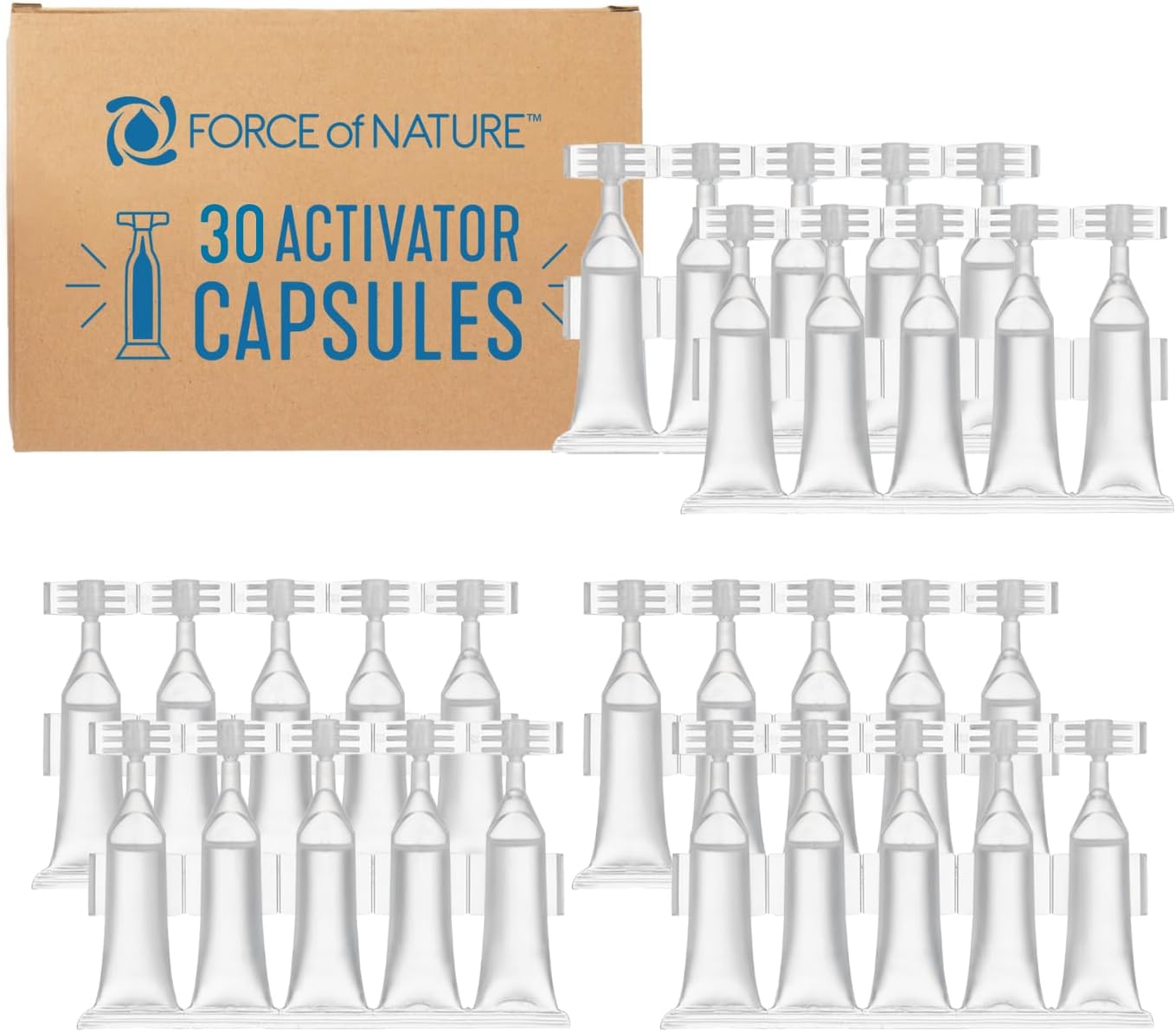 Force of Nature Activator Capsules - Concentrate Refill for Eco-Friendly, All-Purpose Disinfectant Cleaning Spray - Kitchen, Bathroom, Toilet, Glass - Cleaning Supplies, 25 count x 12 Fl oz