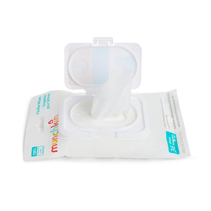 Munchkin Arm & Hammer Pacifier Wipes - Safely Cleans Breast Pump Parts and Feeding Essentials for Baby and Toddler, 2 Pack, 72 Wipes
