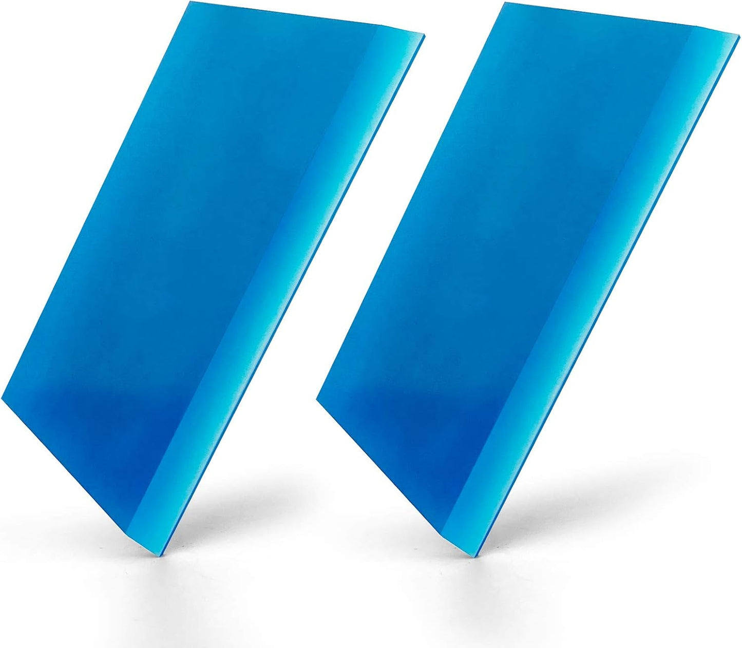 CARTINTS 2pack Mini Squeegee Rubber Squeegee, 5.1x 2 inch, for Cleaning Glass, Shower Door and Car Windows and Screen Printing, Blue/Green