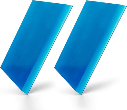 CARTINTS 2pack Mini Squeegee Rubber Squeegee, 5.1x 2 inch, for Cleaning Glass, Shower Door and Car Windows and Screen Printing, Blue/Green