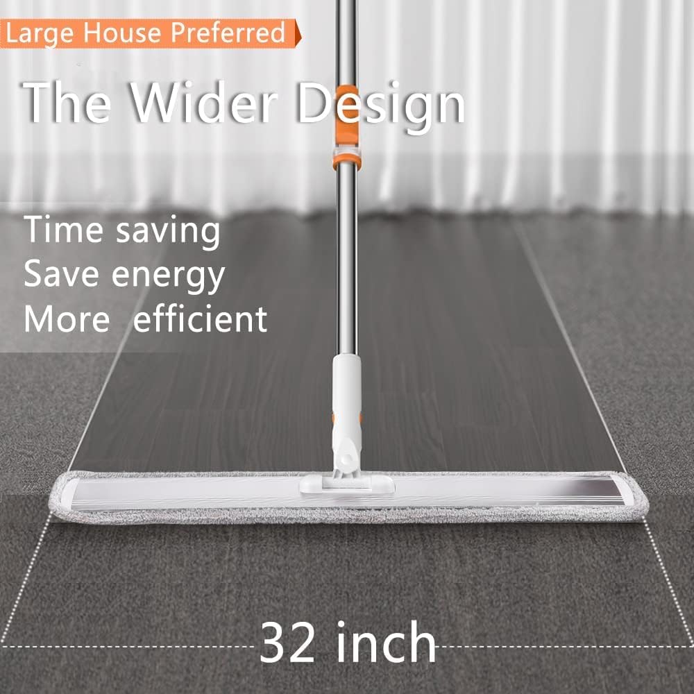 Microfiber Mop 18 in Large Flat Mops for Floor Cleaning with 4 Premium Pads Hardwood for Cleaning Wet Mop