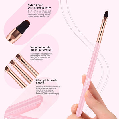 3PCS Nail Art Clean Up Brushes -Round/Angled Nail Brushes for Cleaning Polish Mistakes on the Cuticles, Brushes for Nail Art and Designs Painting DIY