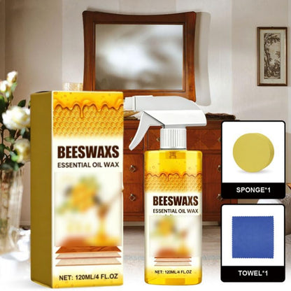Beeswax Wood Polish Spray, 120ml Beeswax Furniture Polish Spray, Bees Wax Furniture Polish and Cleaner for Wood Floors Furniture and Wooden Cabinet (1pc)
