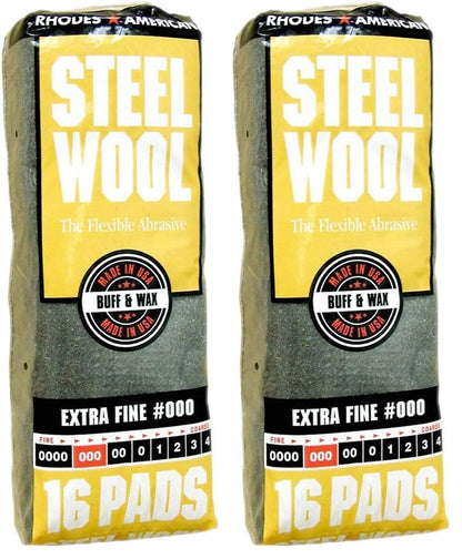 Homax - 33873210009 Steel Wool, Extra Fine Grade #000, 12 Pads