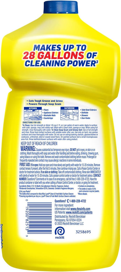 Power Clean Multi-Surface Cleaner, 2x Concentrated Pour, Sparkling Lemon & Sunflower Essence scent, 28 Fl Oz (Packaging May Vary)