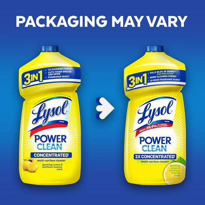 Power Clean Multi-Surface Cleaner, 2x Concentrated Pour, Sparkling Lemon & Sunflower Essence scent, 28 Fl Oz (Packaging May Vary)