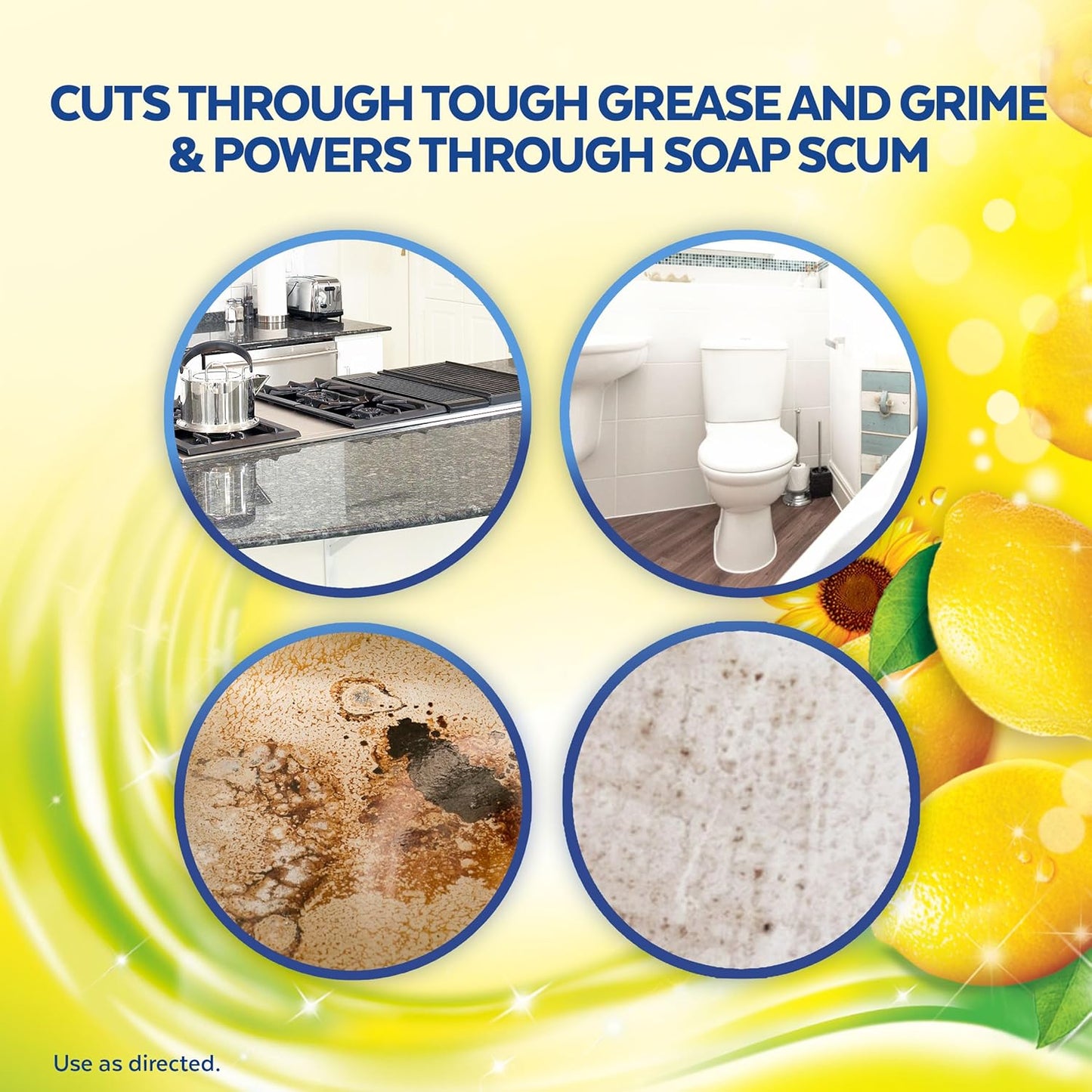 Power Clean Multi-Surface Cleaner, 2x Concentrated Pour, Sparkling Lemon & Sunflower Essence scent, 28 Fl Oz (Packaging May Vary)