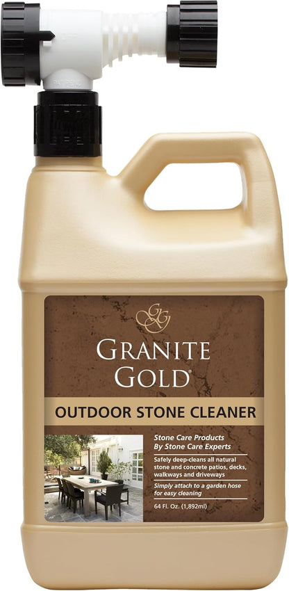 Granite Gold Outdoor Stone Cleaner, Deep Cleans BBQ Islands, Kitchens, Tables, Counters, & More, Streak-Free Shine, Fresh Citrus Scent, Safe on Food-Prep Surfaces, 24 Fl Oz Spray Bottle