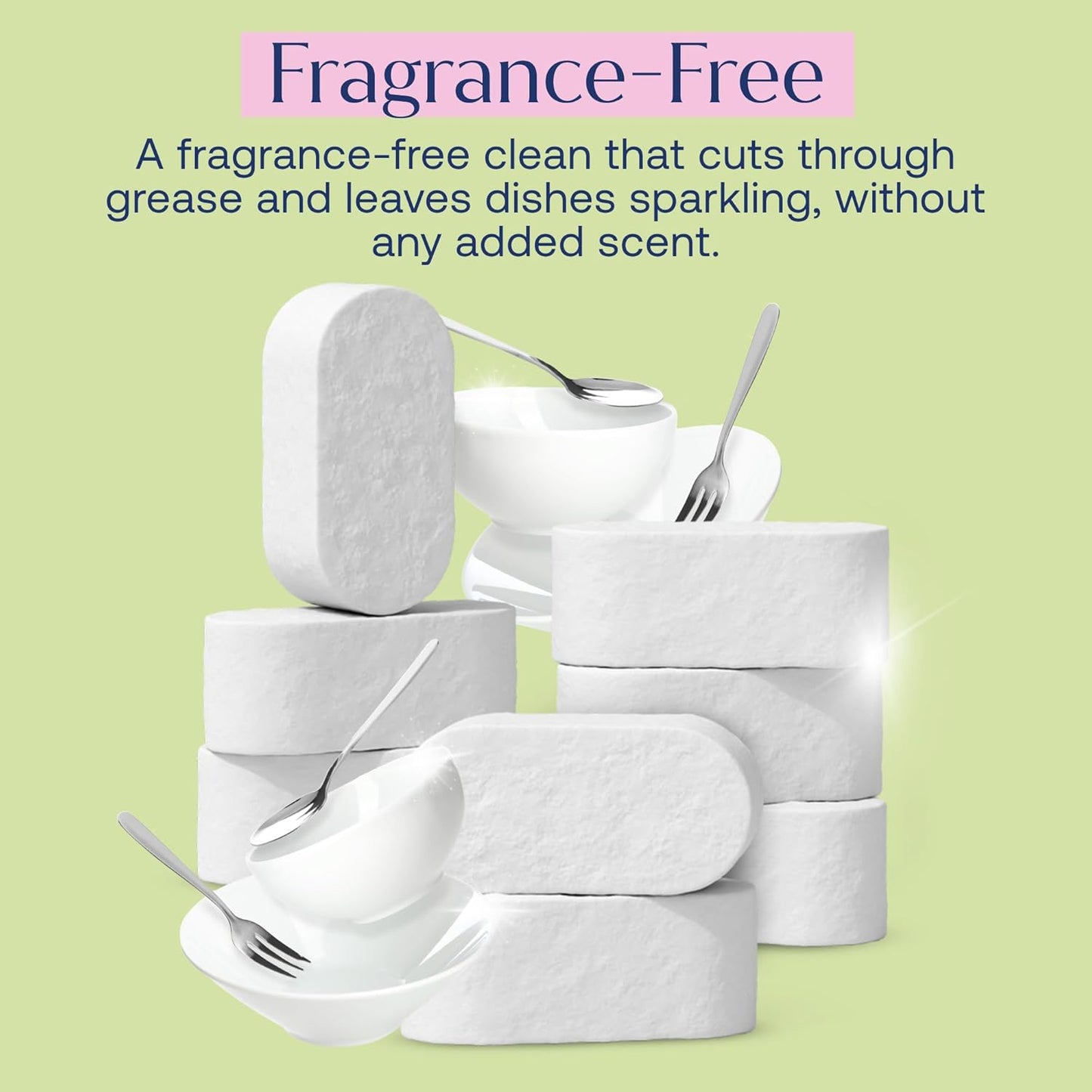 Fab Tab 100% Plastic-Free Dishwasher Detergent Tablets, Clean Ingredients, Fragrance Free, No Residue, Powerful Enzyme-Based Dishwasher Pods, 40 Count.