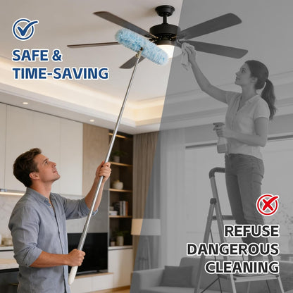 6 ft Duster Extended Handle with 20 Pcs Duster Refill for Swiffer, Duster with Extension Pole, Heavy Duty Duster Refills Kit for Ceiling Fan Blades, Cleaning, Furniture, Blind, Hard-to-Reach Areas