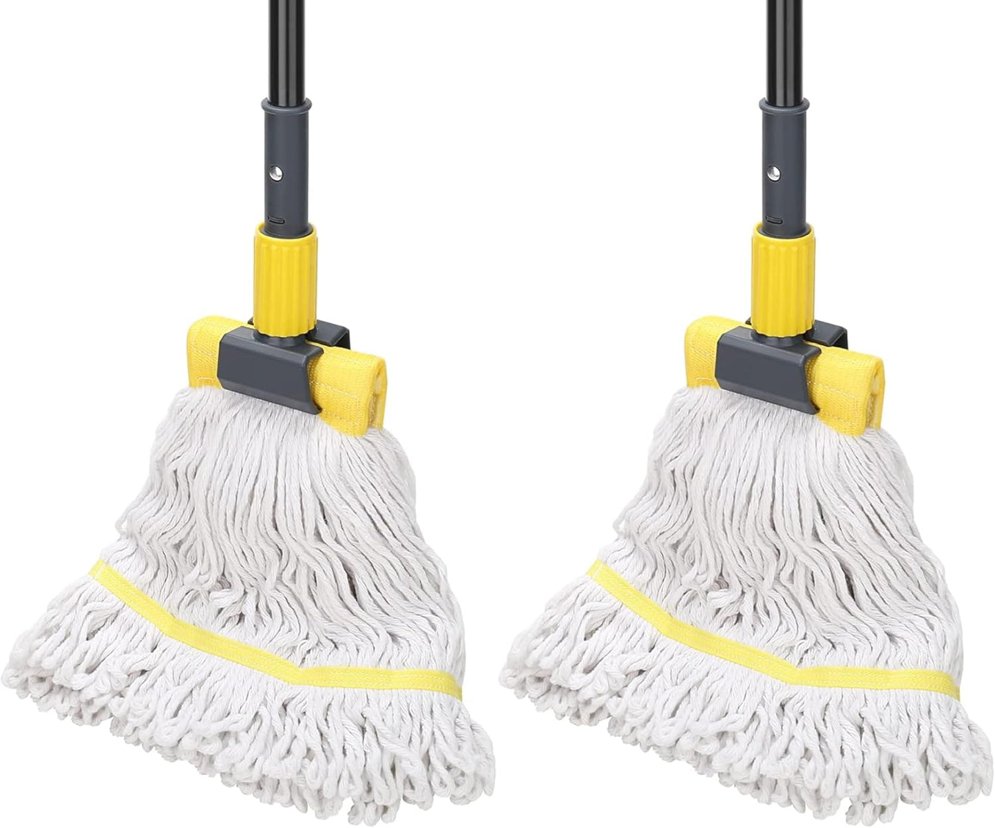 KeFanta Commercial Mop Heavy Duty Industrial Mop with Long Handle,60" Looped-End String Wet Cotton Mops for Floor Cleaning,Home,Kitchen,Office,Garage and Concrete/Tile Floor