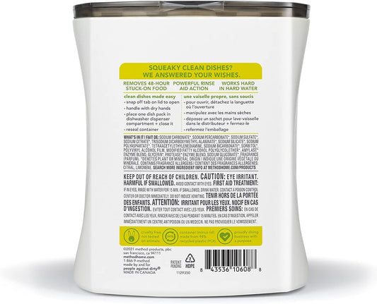 Method Dishwasher Detergent Packs, Lemon Mint, Dishwashing Rinse Aid to Lift Tough Grease and Stains, 30 Dishwasher Tabs per Package, (Pack of 4)