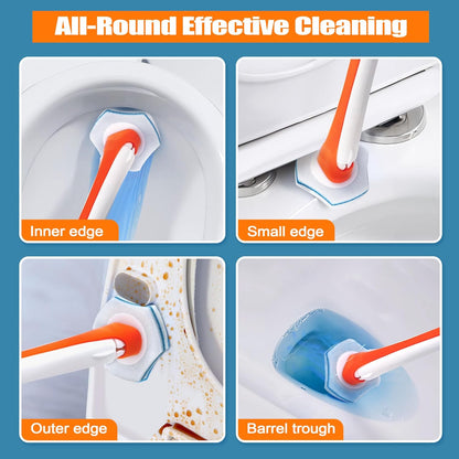 JEHONN Disposable Toilet Brush with 48 Wand Cleaner Refills, Wall Mounted Toilet Bowl Brush Holder Set, Bathroom Cleaning System for Sink Bathtub Wash Basin (Blue)