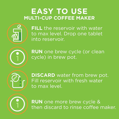 Affresh Coffee Maker Cleaner, for Multi Cup Drip, Pod, Single Serve and Espresso, Descales & Cleans Limescale & Mineral Deposits, 3 Tablets