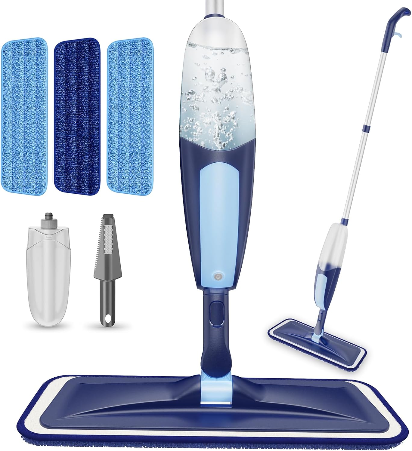 Spray Mops for Floor Cleaning, TRAV-ROUND Microfiber Wood Floor Mop with 5 Reusable Washable Pads for Dry Wet Cleaning on Hardwood Laminate Wood Ceramic Vinyl Tile