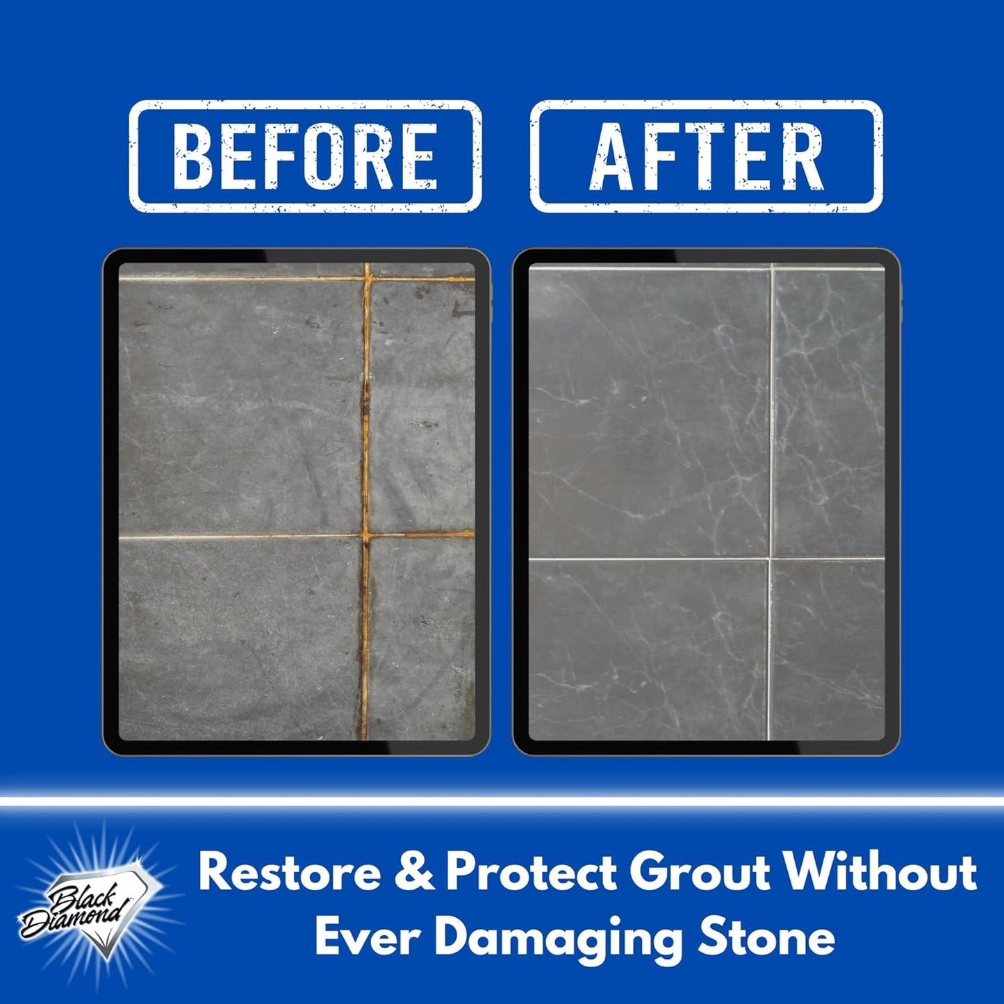Black Diamond Stoneworks Marble & Tile Floor Cleaner Concentrate, pH Neutral, Streak-Free & No-Rinse Formula for Granite, Travertine, Limestone, Slate, Ceramic & Porcelain Floors (1 Quart)