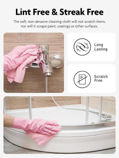 Fantasticlean Microfiber Cleaning Cloth Roll -40 Pack, Tear Away Microfiber Towels, 12" x 12", Reusable, Washable, Scratch Free, Ultra Absorbent Dishcloth for All-Around Cleaning Supplies (White)