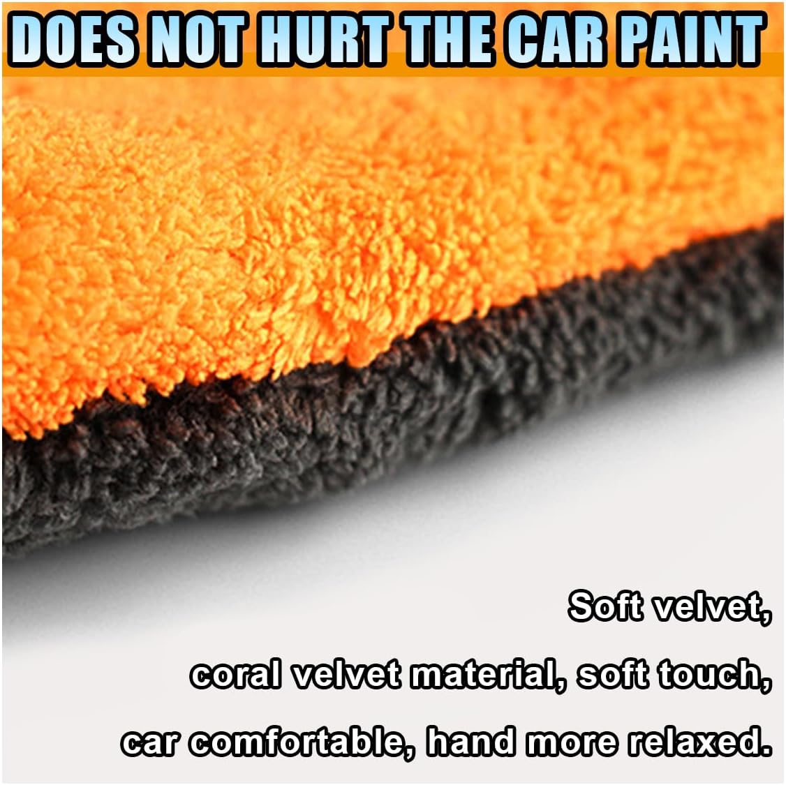 2PCS Coral Fleece Car Wash Mitts, No Scratch Microfiber Wash Mitt Car Cleaning Glove, Reusable Dusting Mitt with Elastic Wrist Cuff for Car Washing and Detailing (Palm Glove)