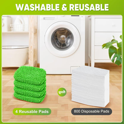 18-Pack Reusable Mop Pads Compatible with Swiffer Sweeper Mop - 100% Coral Fleece Washable Refills - Microfiber Dry & Wet Sweeping Cloths for Multi-Surface/Hardwood Floor Cleaning