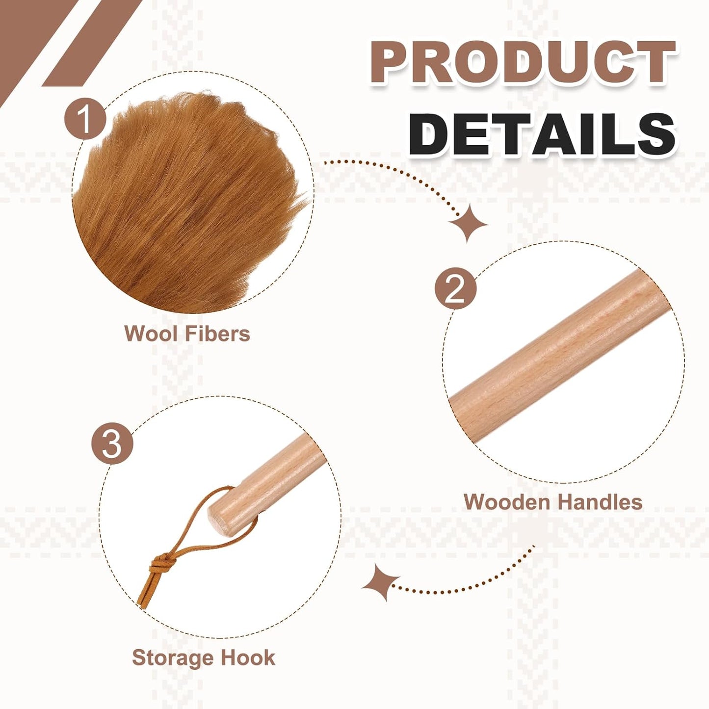uxcell Wool Duster, 14.2" Natural Feather Cleaner Household Cleaning Duster with Solid Wooden Handle for Cleaning Fans Window Blinds Shelves Furniture, Pink