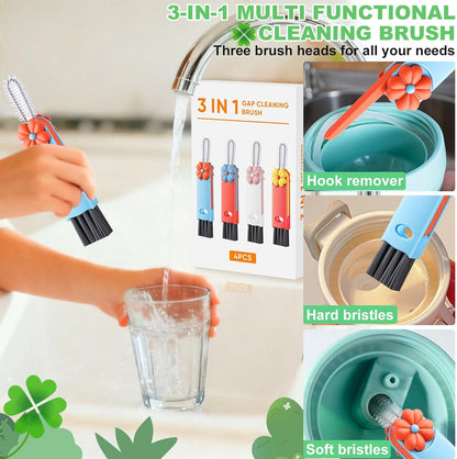 3 in 1 Cup Lid Cleaning Brush, Multifunctional Gap Cleaning Brush, Home Kitchen Crevice Brush, Portable Bottle Cleaner Brush for Cleaning Tight Spaces, Bottle Gaps, Travel Mug Caps(3 PCS)