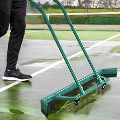4.5FT Sport Tennis Court Squeegee Floor Squeegee Heavy Duty Commercial Squeegee for Floors with 2PCs EVA Foam Blade- Stainless Steel Silver