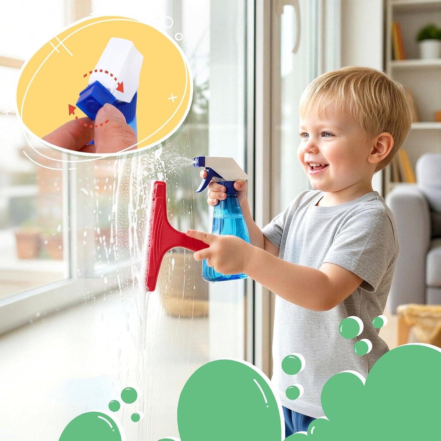 Meland Kids Cleaning Set - 8Pcs Toddler Broom and Toy Vacuum Cleaner, Pretend Play Children House Cleaning Toys, Christmas Birthday Gift for Girls and Boys