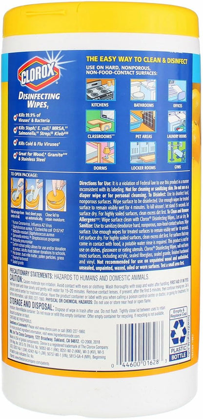 Clorox Disinfecting Wipes Lemon 3 Packs of 75 Count, 225 Count