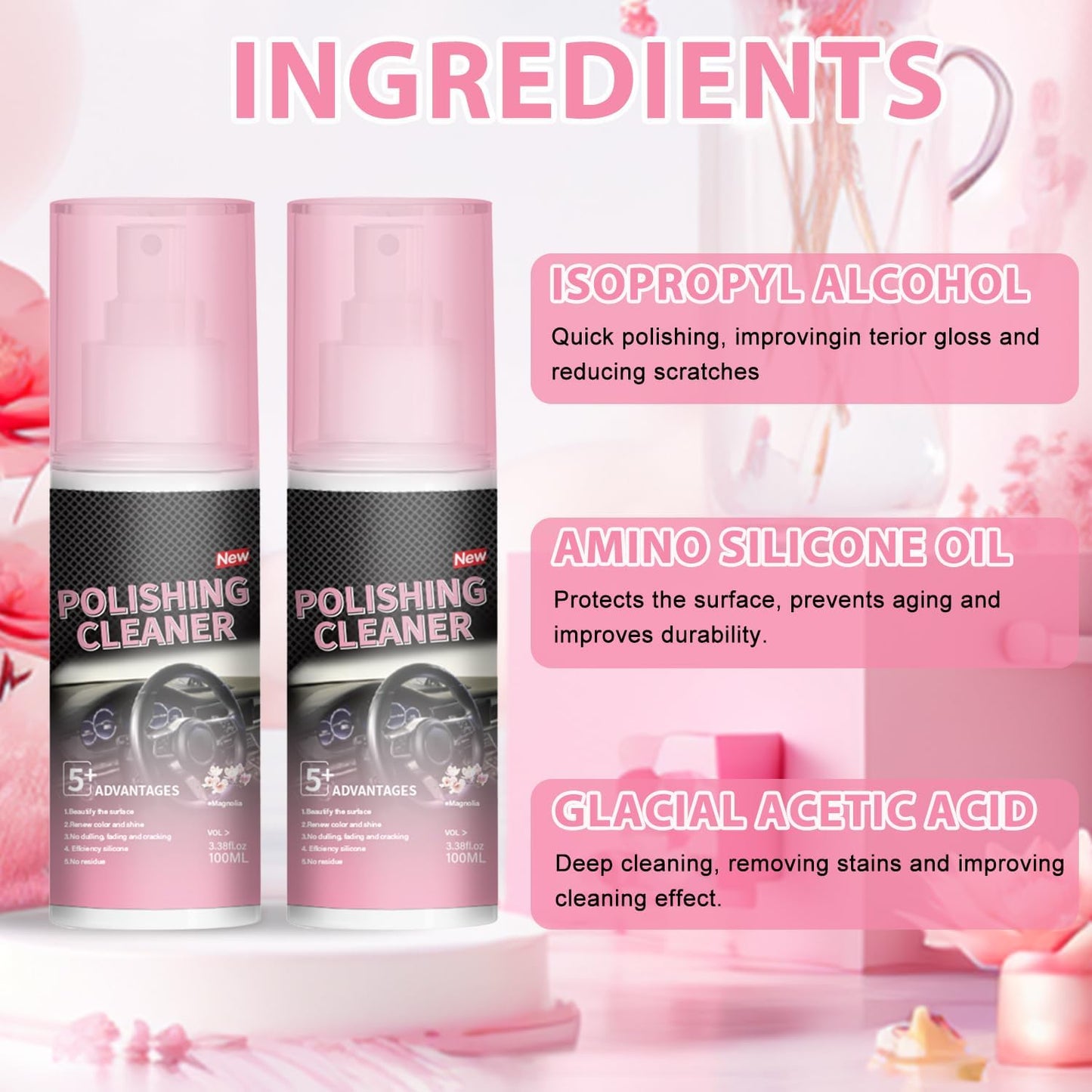 Timeno 2026 New Polishing Cleaner Car Interior, Interior All Purpose Car Cleaner for Rubber, Leather (2)