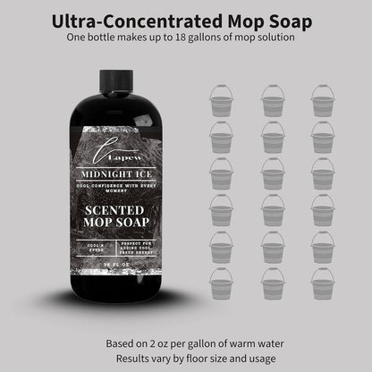 Lapew Baccarat Scented Mop Soap - Luxury Floor Cleaner Concentrate for Mopping Tile, Laminate, Vinyl & Hardwood | Streak-Free, Low-Foam | 36 oz - Colors C