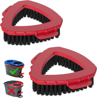 Replacement Scrub Brush for O-Cedar 2-Tank System, 4.4" Triangular Spin Mop Scrubber Head, Heavy-Duty Stiff Bristle Cleaning Brush for Tile, Grout, Bathroom, Kitchen & Floors