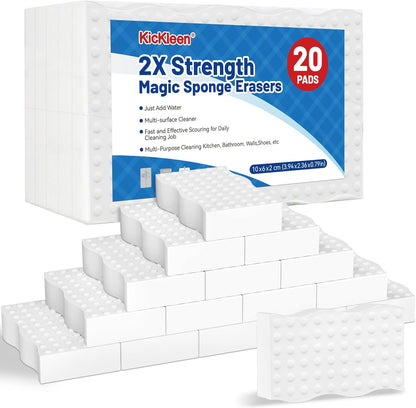 30 Pack Magic Sponges Cleaning Eraser, 2X Density Melamine Sponge,Cleaning Pad for Bathroom,Kitchen,Dish,Furniture, Floor,Wall,Shoe,Cleaner, Non-Scratch Scrub Foam (30)