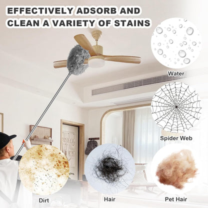 Storystore Ceiling Fan Cleaner Duster - Adjustable Duster with Extension Pole,Dusters for Cleaning Fan Blade, Walls and Cobweb (Blue)