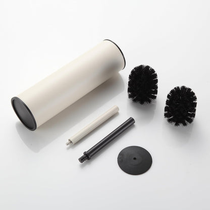 BGL Stainless Steel Toilet Brush with Holder, 2 Black Bristle Heads