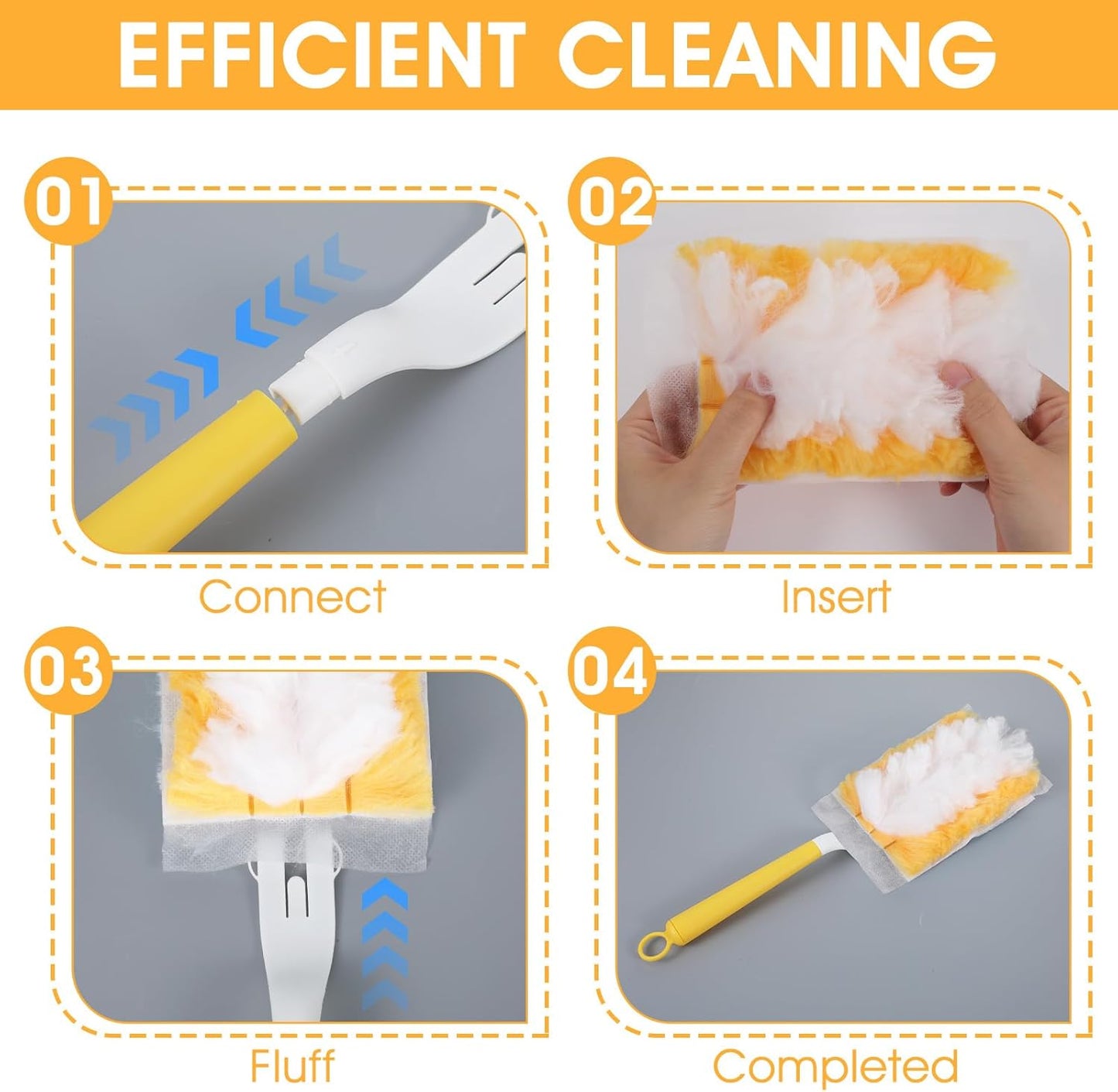 120 Pcs Duster Refills, Electrostatic Disposable Dusters Refills Compatible with Duster, Bulk Heavy Duty Dusters Refill for Blinds Ceiling Fans Furniture Multi-Surface Dusting, Unscented