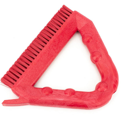 SPARTA Plastic Commercial Grout Brush, Triangle-Shaped Scrub Brush with Scraper and Two Threaded Holes for Attaching Handle (Sold Separately), 9 x 7 x 7 Inches, Gray
