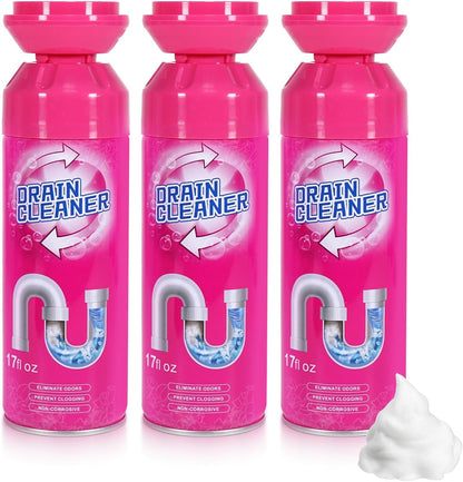 Foaming Drain Cleaner, Sink Cleaner and Deodorizer, Drain Clog Remover for Kitchen Sinks, Tubs, Shower Drains (2 Pcs)