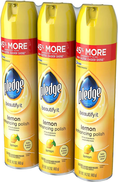 Pledge Furniture Spray, Lemon (14.2oz, 3pk.)