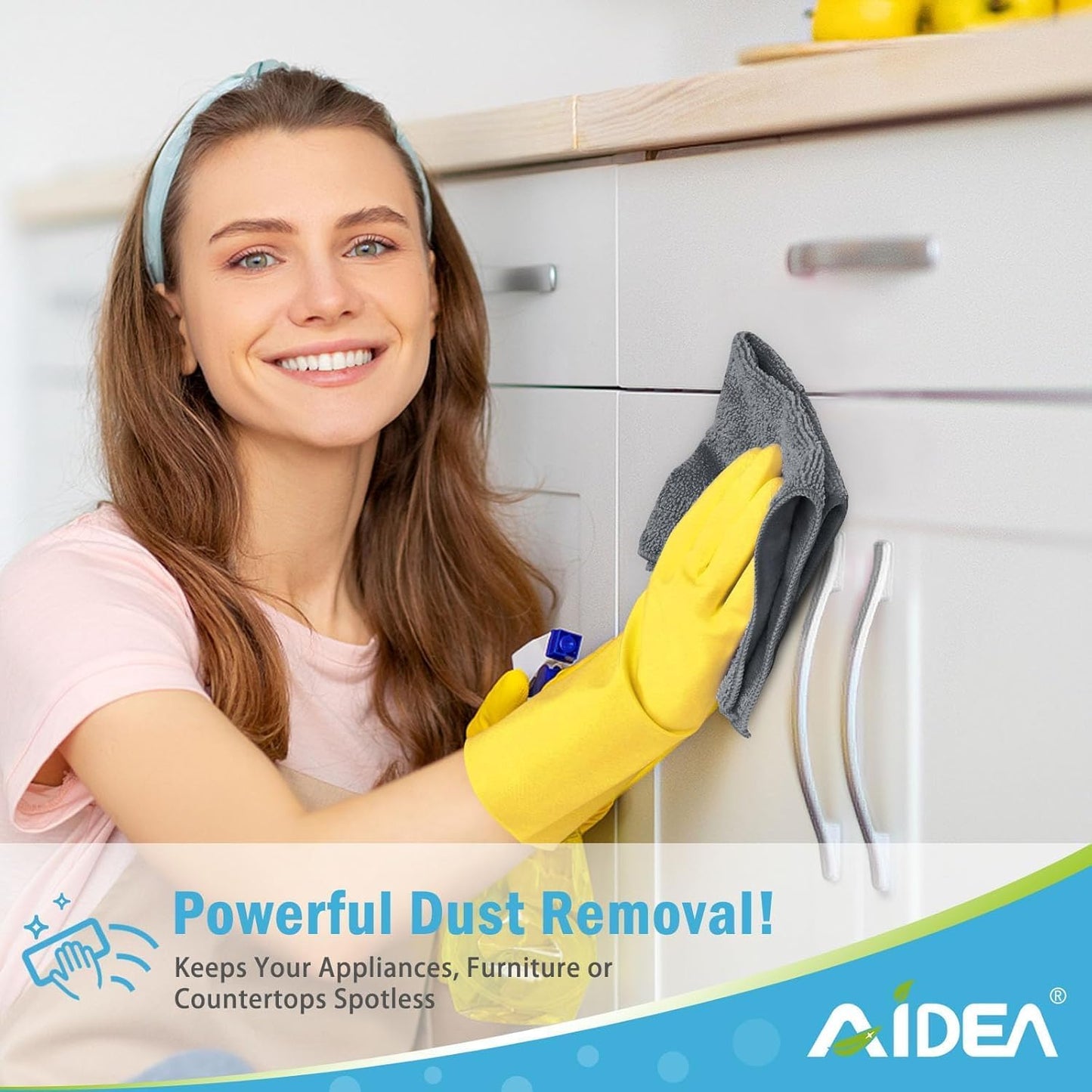 AIDEA Microfiber Cleaning Cloth-50PK, Soft Microfiber Towels for Cars, Absorbent Cleaning Rags, Lint-Free Streak-Free Wash Cloths for House, Kitchen, Window(12in.x12in)
