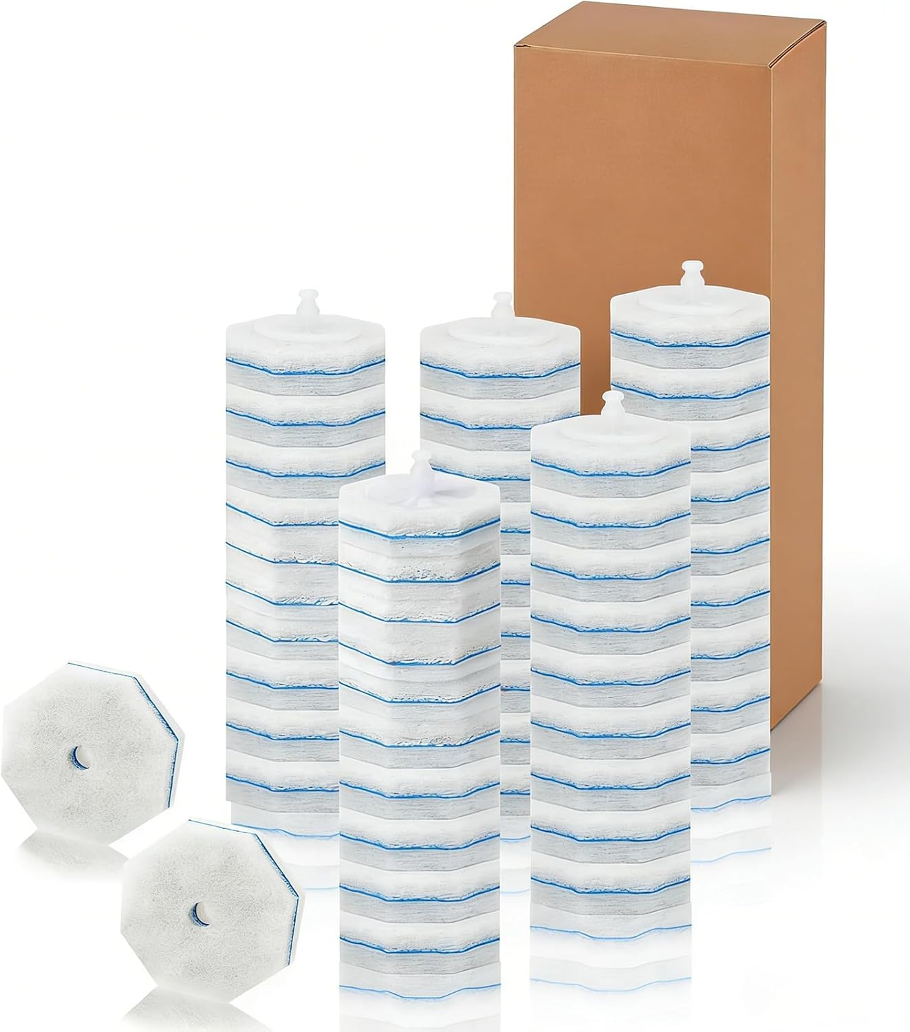 50PCS Toilet Bowl Cleaner Refills, Disposable Wand Refills Compatible with Most Systems, Scrubber Refill Heads for Bathroom Cleaning