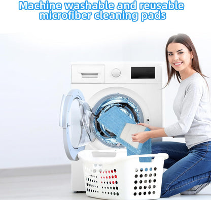 6 Pack Reusable Microfiber Pads for Rejuvenate Microfiber Mop, Compatible with Rejuvenate Click N Clean Multi-Surface Spray Mop, Machine Washable Microfiber Pad Refill for All Floors Without Handle