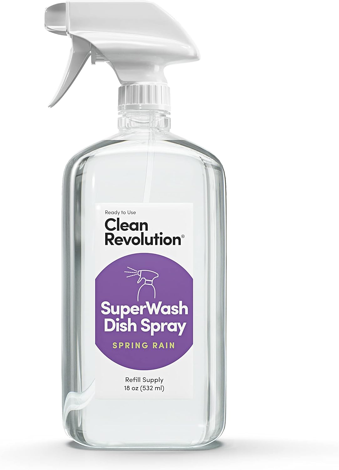 Clean Revolution SuperWash Dish Soap Spray 128oz Refill Supply Container, Ready to Use Formula, Citrus Fragrance, 1 Pack