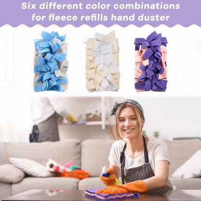 Zubebe 12 Pcs Duster Refill Reusable Fleece Duster Refills Feather Flat Dusters Multi Surface Washable Cleaning Pads Tools for Home, Blinds, Car, Pet, Furniture, Fans (Dark Color)