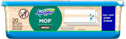 Swiffer Heavy Duty Mop Wet Multi-Surface Cloth Refills for Floor Mopping and Cleaning, Hardwood Floor Cleaner, 20 count