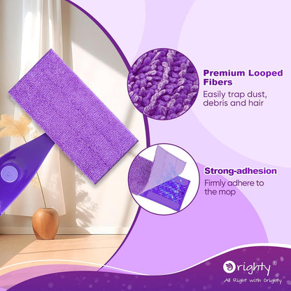 Orighty Microfiber Mop Pads Compatible with Swiffer Wet Jet, Reusable Swiffer Wet Jet Pads Refills, 12 Pack Machine Washable Replacement Pad for Multi Surface Wet & Dry Cleaning