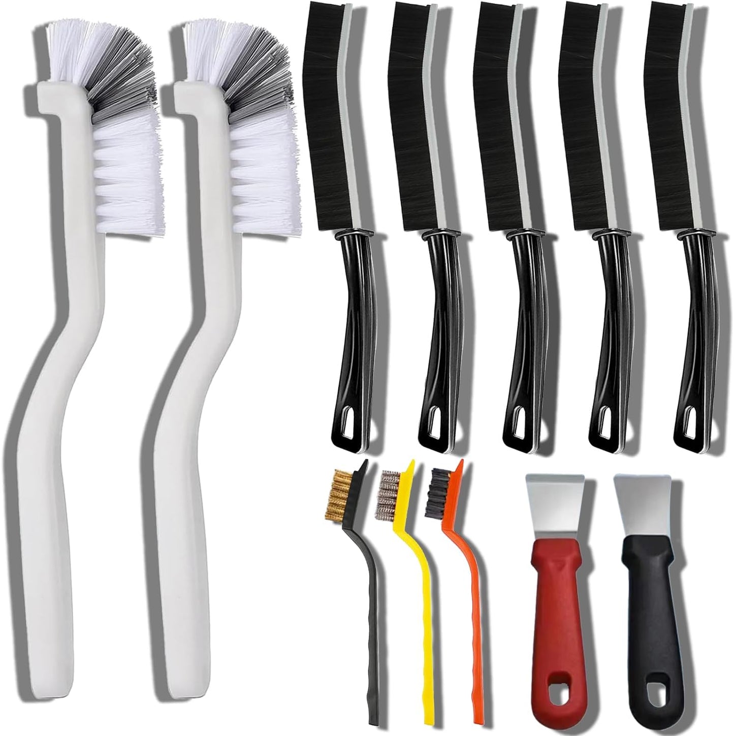 12Pcs Crevice Brushes for Cleaning Crevice Cleaning Brush Set Hard Bristle Crevice Cleaning Brush Supplies for Corner Sink Cup Teapot Bottle Blender-Multifunctional Brush Cleaner