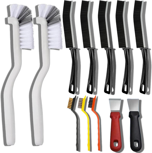 12Pcs Crevice Brushes for Cleaning Crevice Cleaning Brush Set Hard Bristle Crevice Cleaning Brush Supplies for Corner Sink Cup Teapot Bottle Blender-Multifunctional Brush Cleaner